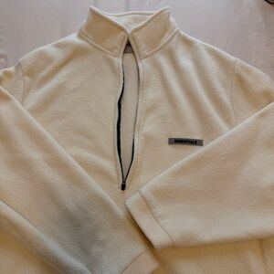 Fear of God Essentials Zip Up Cream Sweater